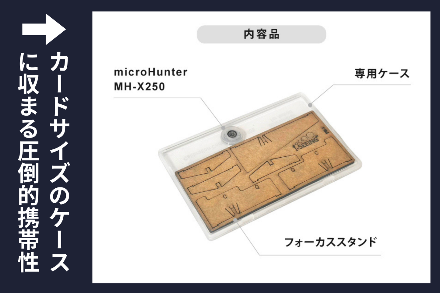 ミクロハンターキットX250(スマホ用・高倍率光学顕微鏡キット)